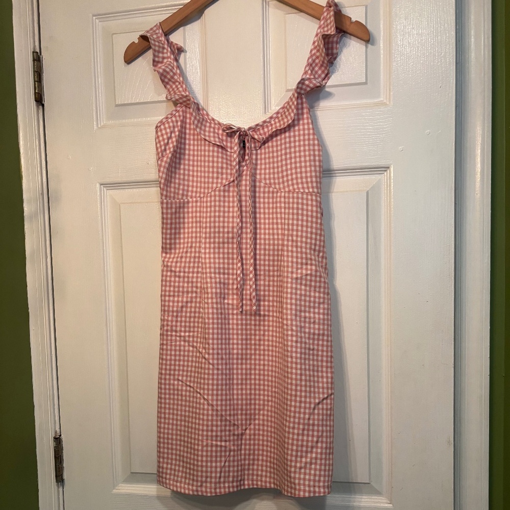 Pink and White Gingham Dress